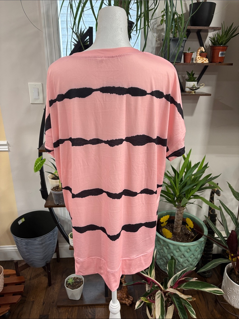 Women’s Pink Striped Zip Front Top size XL - Picture 3 of 4